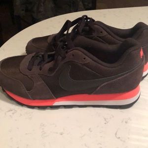 Brown/neon orange Nike size 6.5 women’s sneakers